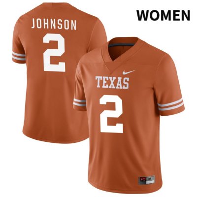 Texas Longhorns Women's #2 Roschon Johnson Authentic Orange NIL 2022 College Football Jersey HJC28P7V